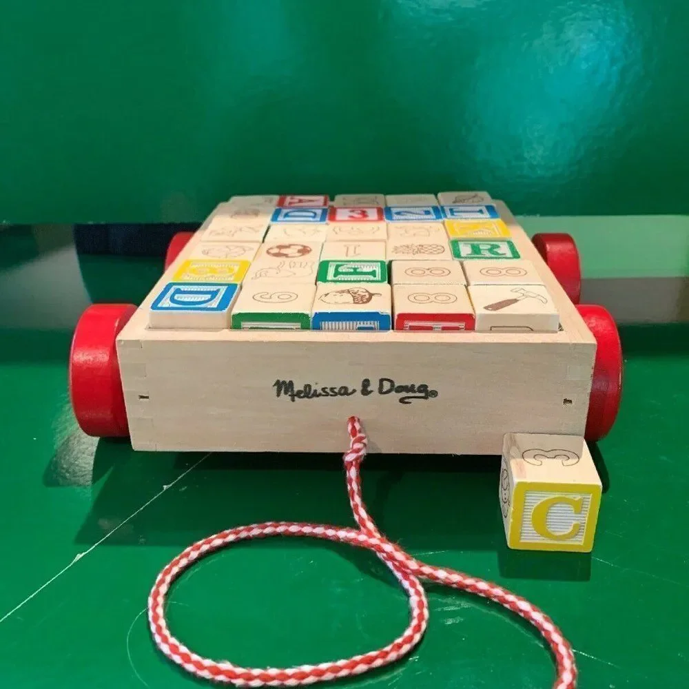 Melissa & Doug Number Letter Picture Wooden Blocks